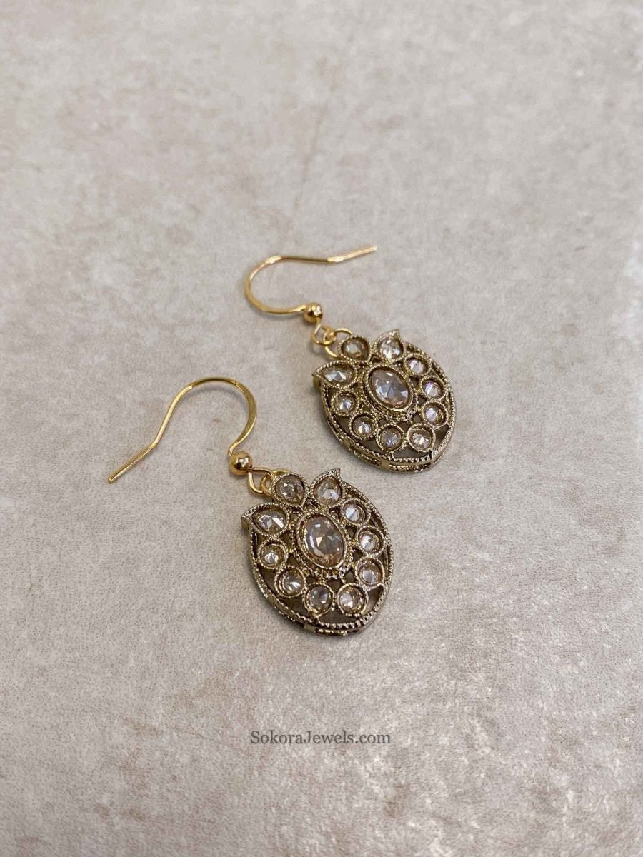 Antique Gold Drop Earrings - 2 Colour Options - SOKORA JEWELSAntique Gold Drop Earrings - 2 Colour Options