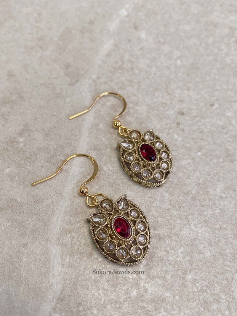 Antique Gold Drop Earrings - 2 Colour Options - SOKORA JEWELSAntique Gold Drop Earrings - 2 Colour Options