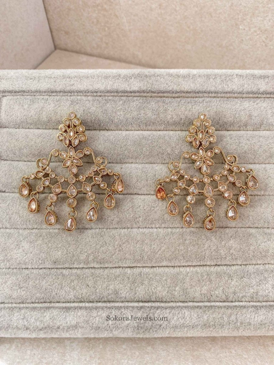 Antique Gold Drop Earrings - SOKORA JEWELSAntique Gold Drop Earrings