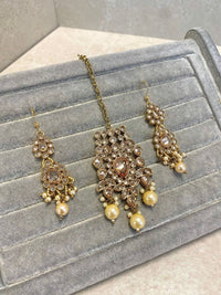 Antique Gold Earring & Tikka - SOKORA JEWELSAntique Gold Earring & Tikka