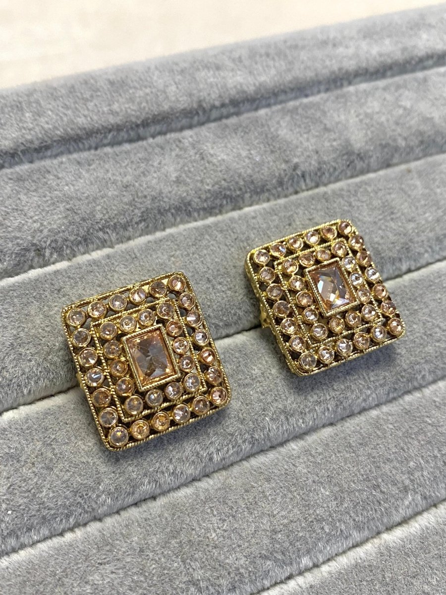 Antique Gold Earrings Tops - Golden - SOKORA JEWELSAntique Gold Earrings Tops - Golden