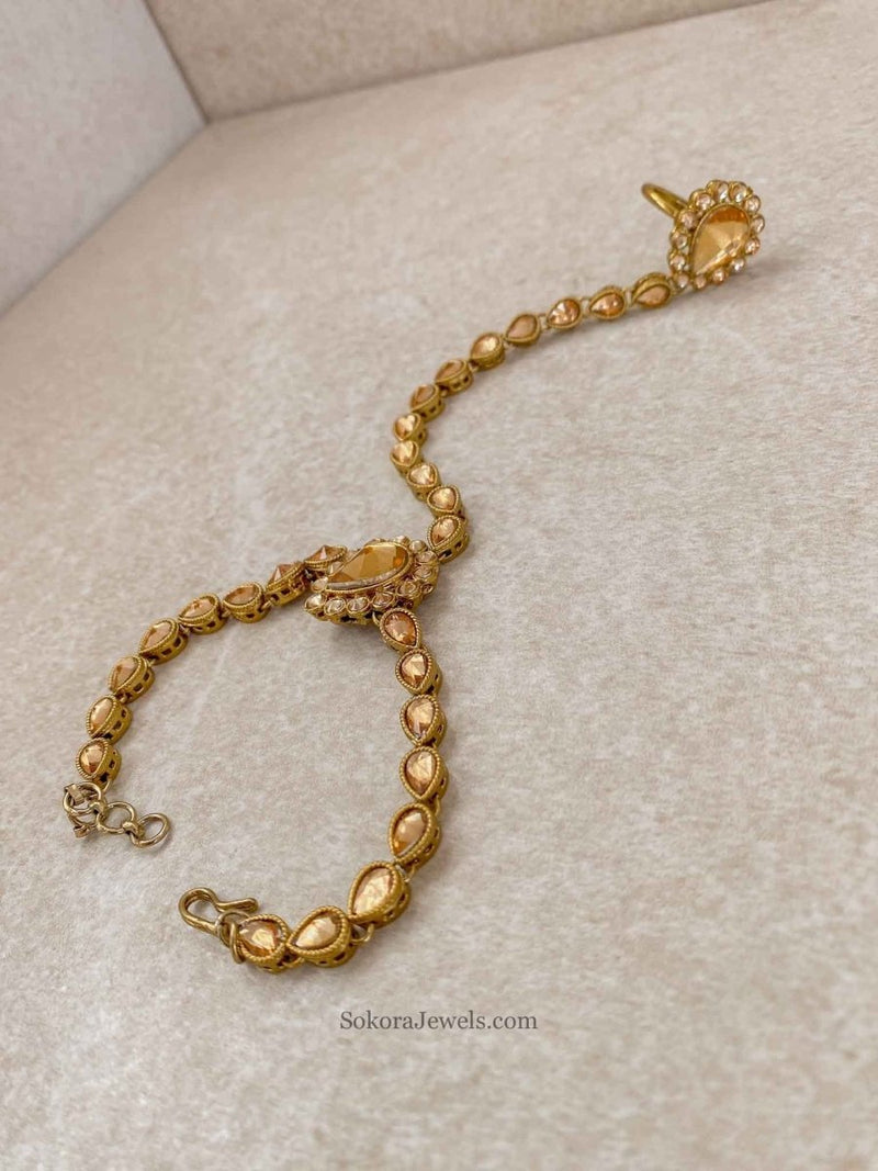 Antique Gold Hand Harness - Golden - SOKORA JEWELSAntique Gold Hand Harness - Golden