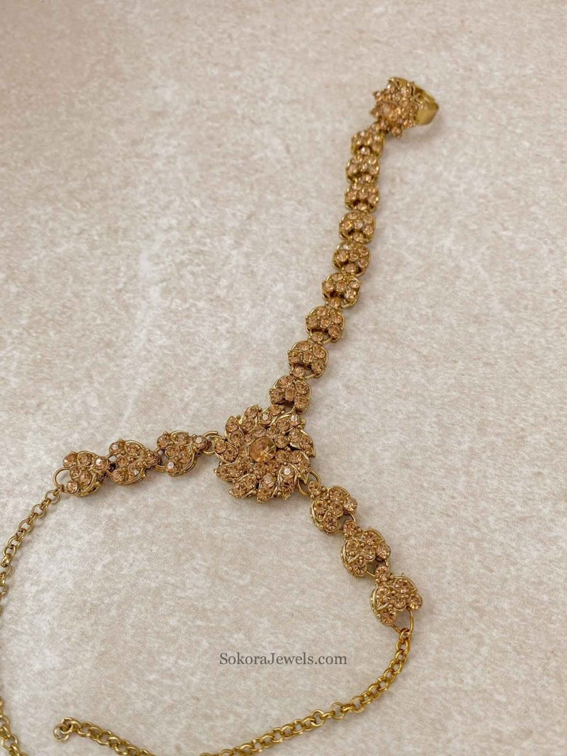 Antique Gold Hand Harness - Golden - SOKORA JEWELSAntique Gold Hand Harness - Golden