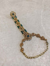 Antique Gold Hand Harness - Green - SOKORA JEWELSAntique Gold Hand Harness - Green