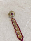 Antique gold Hand Harness - Maroon - SOKORA JEWELSAntique gold Hand Harness - Maroon