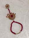 Antique gold Hand Harness - Maroon - SOKORA JEWELSAntique gold Hand Harness - Maroon