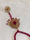 Antique gold Hand Harness - Maroon - SOKORA JEWELSAntique gold Hand Harness - Maroon