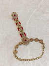 Antique gold Hand Harness - Maroon - SOKORA JEWELSAntique gold Hand Harness - Maroon