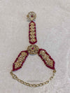 Antique Gold Hand Harness - Maroon/Peach - SOKORA JEWELSAntique Gold Hand Harness - Maroon/Peach