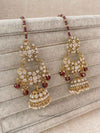 Antique Gold Jhumka Earrings - Brown - SOKORA JEWELSAntique Gold Jhumka Earrings - Brown