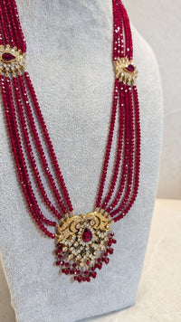 Antique Gold Mala - Deep Red - SOKORA JEWELSAntique Gold Mala - Deep RedNECKLACE SETS