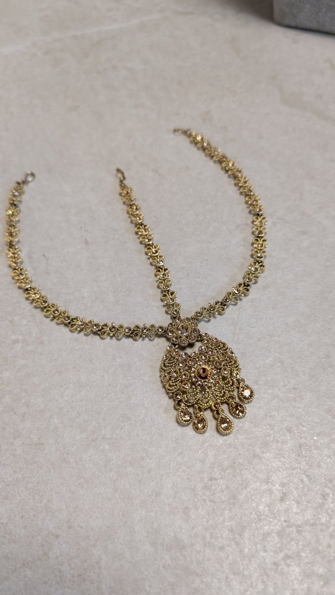 Antique Gold Mathapatti - Golden - SOKORA JEWELSAntique Gold Mathapatti - Golden