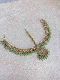 Antique Gold Mathapatti - Mint - SOKORA JEWELSAntique Gold Mathapatti - Mint