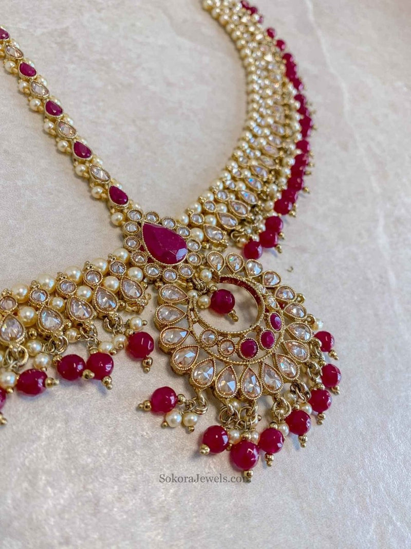 Antique Gold Mathapatti - Ruby - SOKORA JEWELSAntique Gold Mathapatti - Ruby