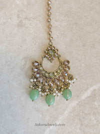 Antique Gold & Mint Tikka - SOKORA JEWELSAntique Gold & Mint Tikka