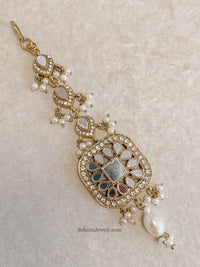 Antique Gold Mirrored Tikka - SOKORA JEWELSAntique Gold Mirrored Tikka