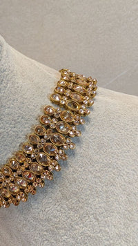 Antique Gold Necklace Set - Champagne - SOKORA JEWELSAntique Gold Necklace Set - Champagne