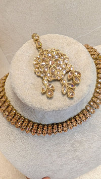 Antique Gold Necklace Set - Champagne - SOKORA JEWELSAntique Gold Necklace Set - Champagne