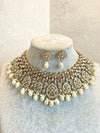 Antique Gold Necklace Set - Clear/Gold - SOKORA JEWELSAntique Gold Necklace Set - Clear/GoldNECKLACE SETS