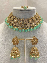 Antique Gold Necklace Set - Mint - SOKORA JEWELSAntique Gold Necklace Set - Mint