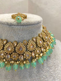 Antique Gold Necklace Set - Mint - SOKORA JEWELSAntique Gold Necklace Set - Mint