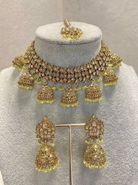 Antique Gold Necklace Set - Yellow - SOKORA JEWELSAntique Gold Necklace Set - YellowNECKLACE SETS