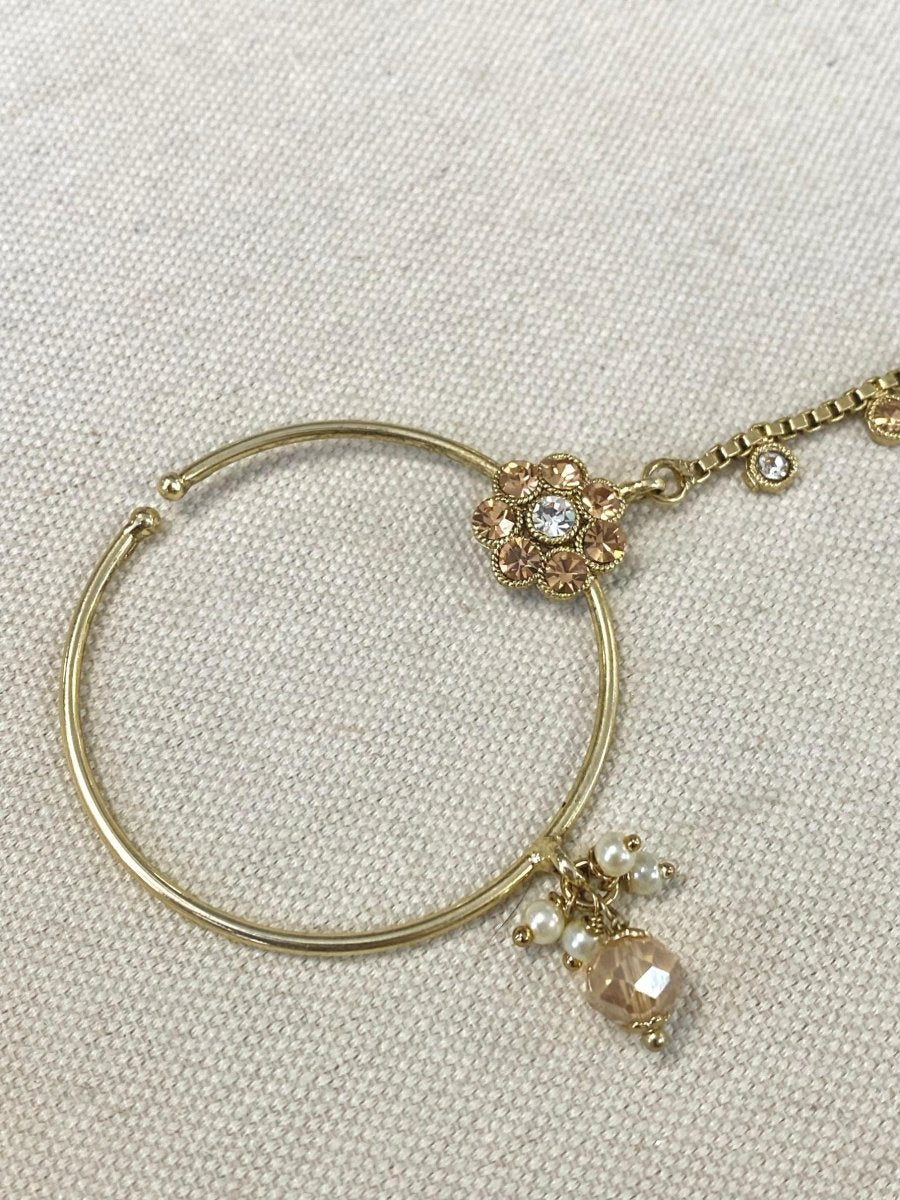 Antique Gold Nose Ring - Gold/Clear (Slide Type) - SOKORA JEWELSAntique Gold Nose Ring - Gold/Clear (Slide Type)nose rings