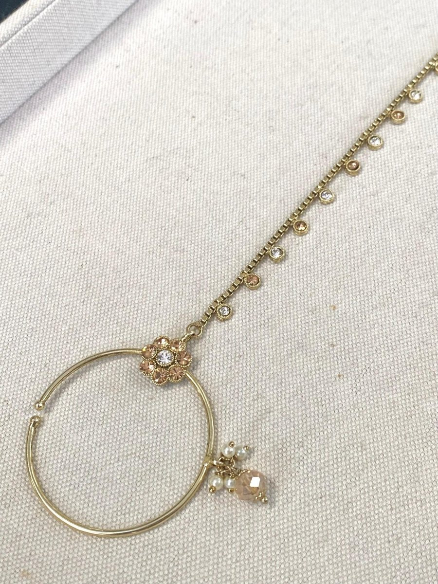 Antique Gold Nose Ring - Gold/Clear (Slide Type) - SOKORA JEWELSAntique Gold Nose Ring - Gold/Clear (Slide Type)nose rings