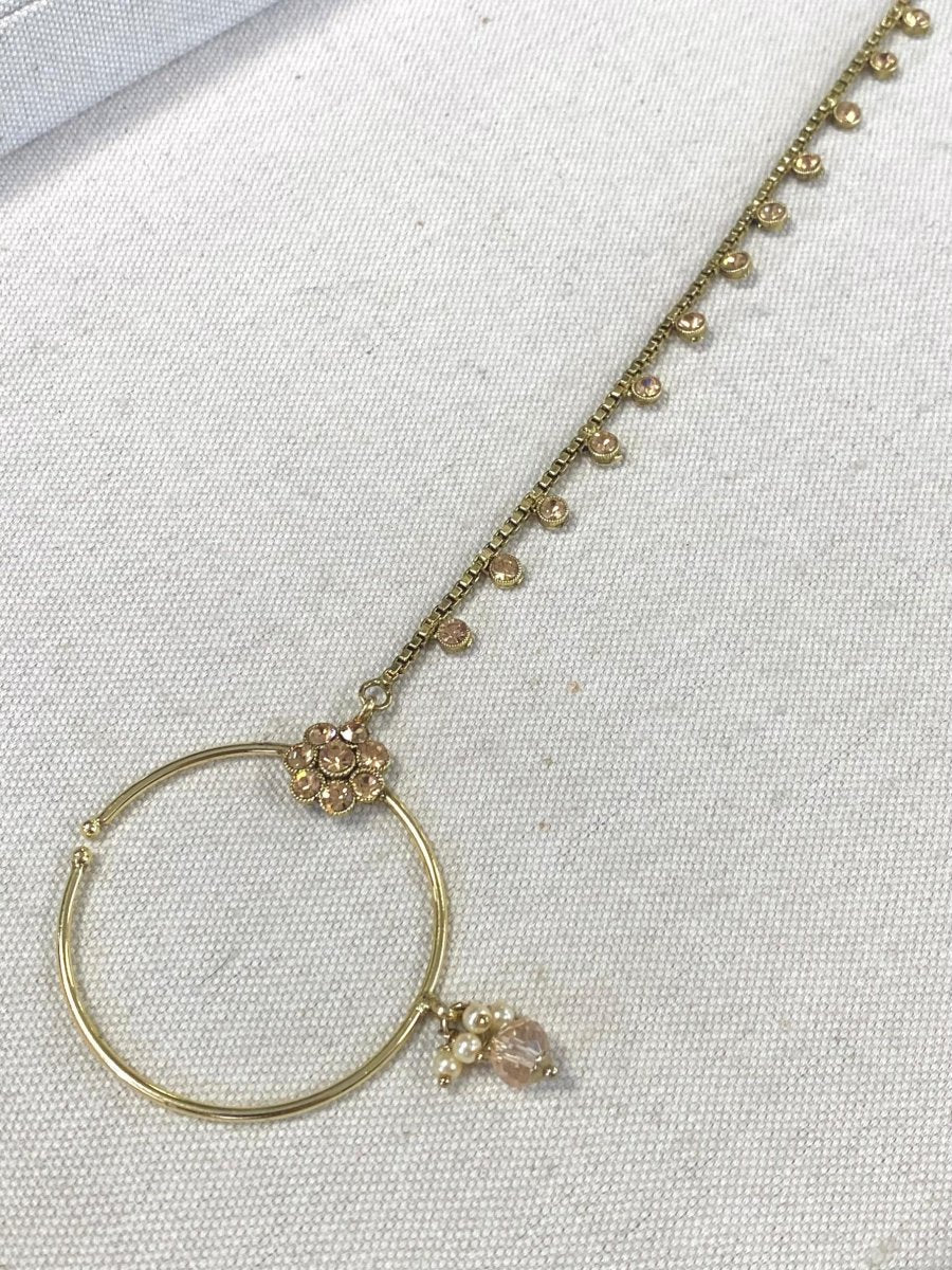 Antique Gold Nose Ring - Golden (Slide Type) - SOKORA JEWELSAntique Gold Nose Ring - Golden (Slide Type)