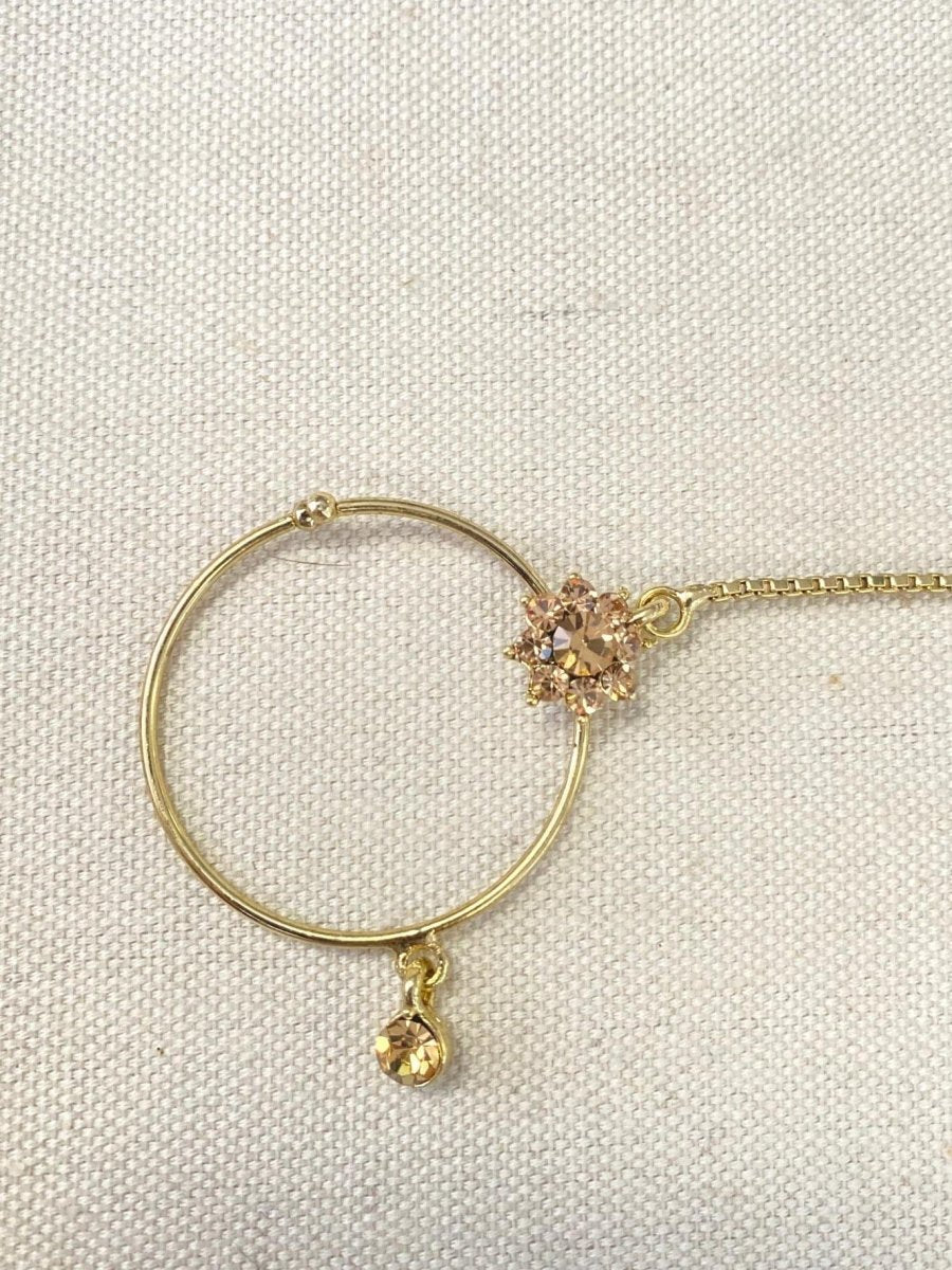 Antique Gold Nose Ring - Golden (Slide Type) - SOKORA JEWELSAntique Gold Nose Ring - Golden (Slide Type)