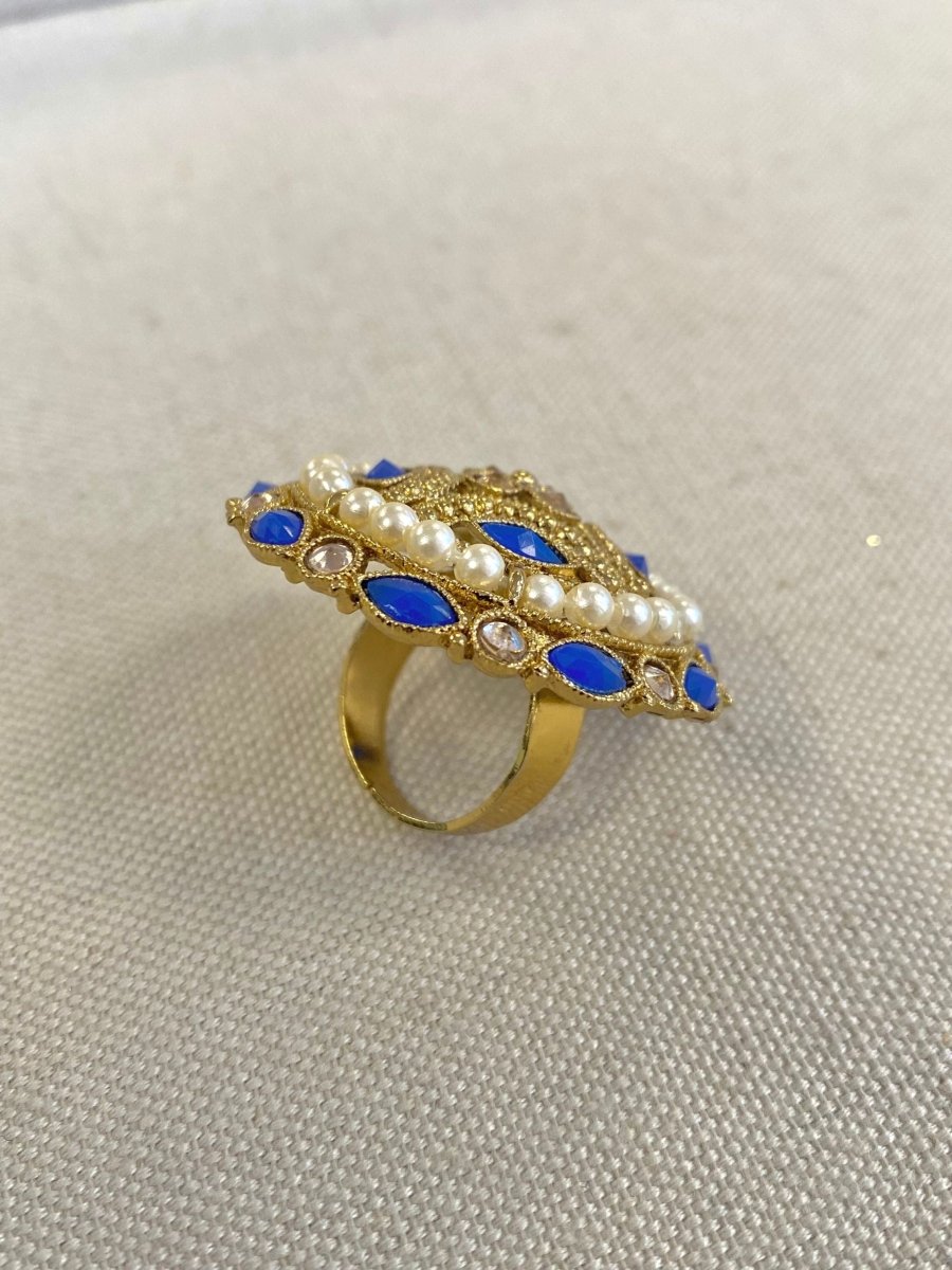 Antique Gold Ring - Blue - SOKORA JEWELSAntique Gold Ring - BlueRING