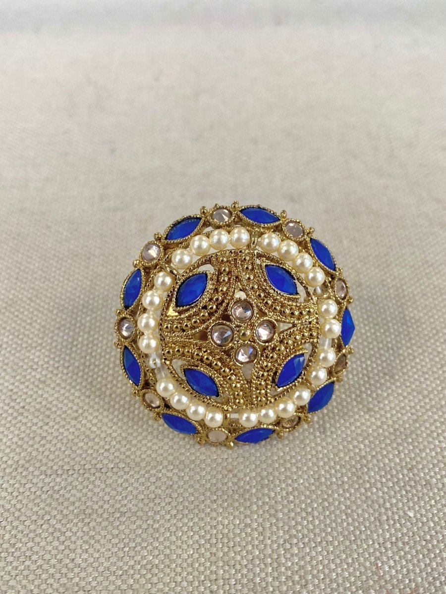 Antique Gold Ring - Blue - SOKORA JEWELSAntique Gold Ring - BlueRING
