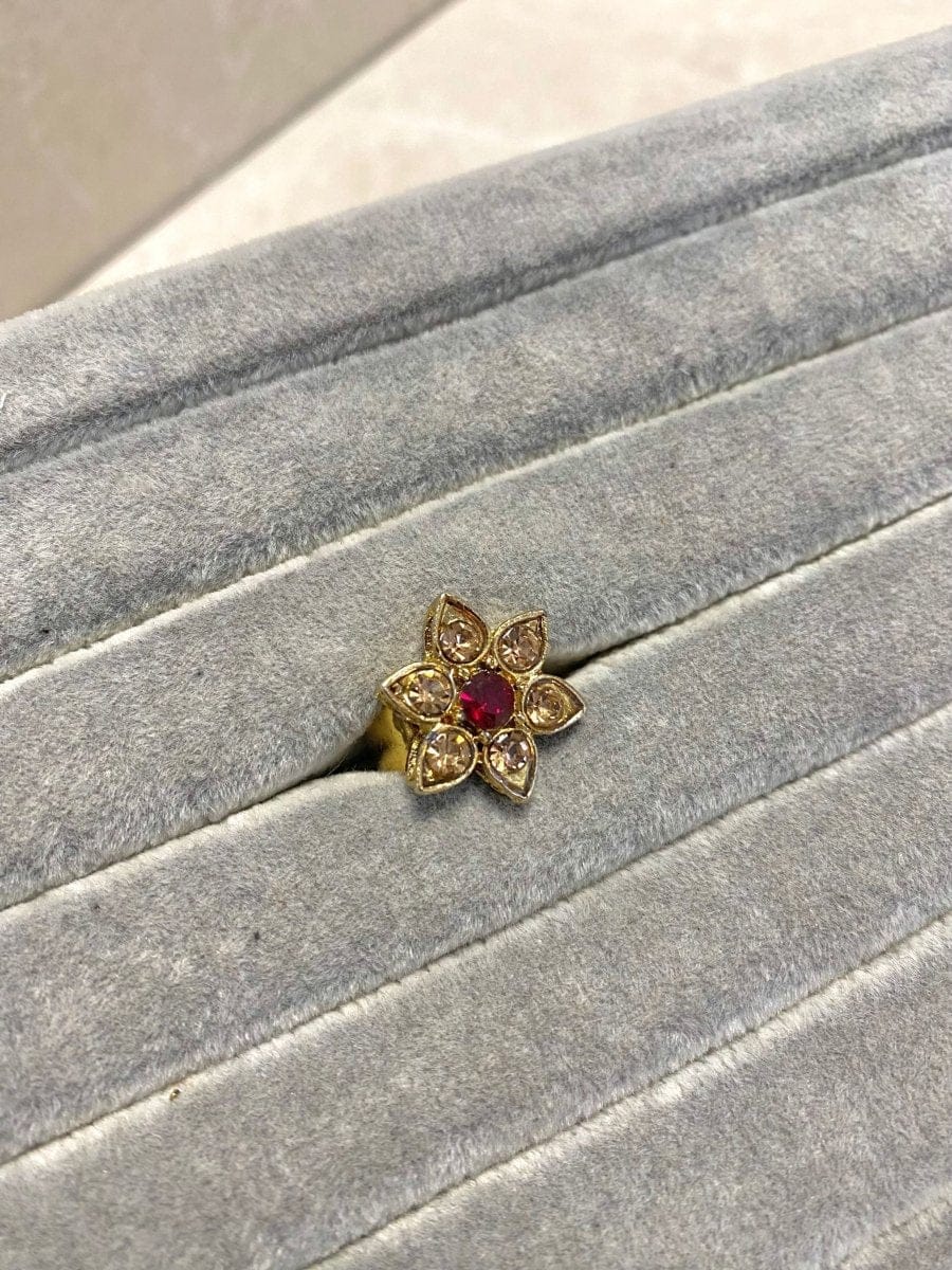 Antique Gold Ring - Maroon - SOKORA JEWELSAntique Gold Ring - MaroonRING