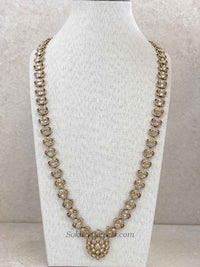 Antique Gold Small Pendant Long Mala - SOKORA JEWELSAntique Gold Small Pendant Long Mala