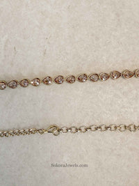 Antique Gold Teardrop Zircon Bridal Waist Chain - SOKORA JEWELSAntique Gold Teardrop Zircon Bridal Waist Chain