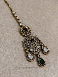 Antique Gold-Tone Kundan Necklace set - SOKORA JEWELSAntique Gold-Tone Kundan Necklace setNECKLACE SETS