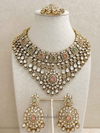 Antique Gold-Tone Kundan Necklace set - SOKORA JEWELSAntique Gold-Tone Kundan Necklace setNECKLACE SETS