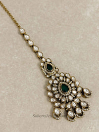 Antique Gold-Tone Kundan Necklace set - SOKORA JEWELSAntique Gold-Tone Kundan Necklace setNECKLACE SETS