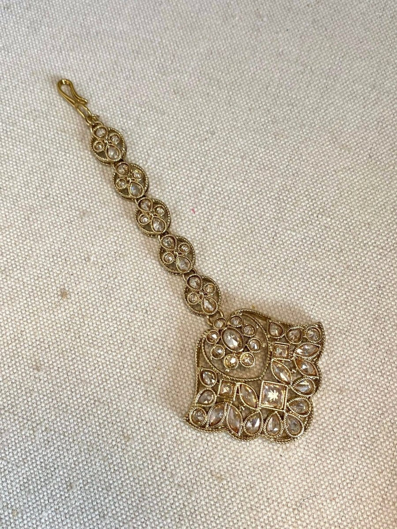 Antique Golden Tikka - Golden - SOKORA JEWELSAntique Golden Tikka - Golden