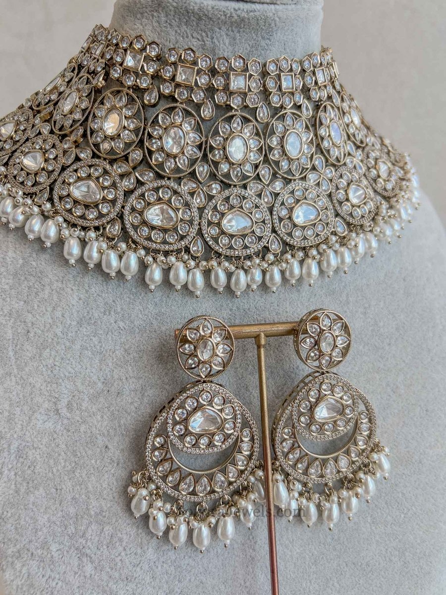 Antique Kundan Bridal Necklace set - SOKORA JEWELSAntique Kundan Bridal Necklace setNECKLACE SETS