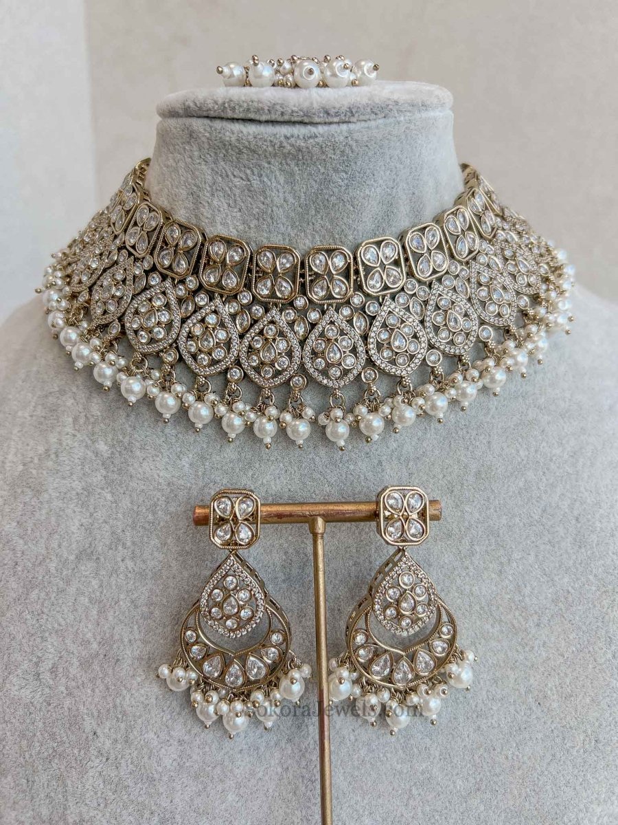 Antique Kundan Bridal Necklace set - SOKORA JEWELSAntique Kundan Bridal Necklace setNECKLACE SETS