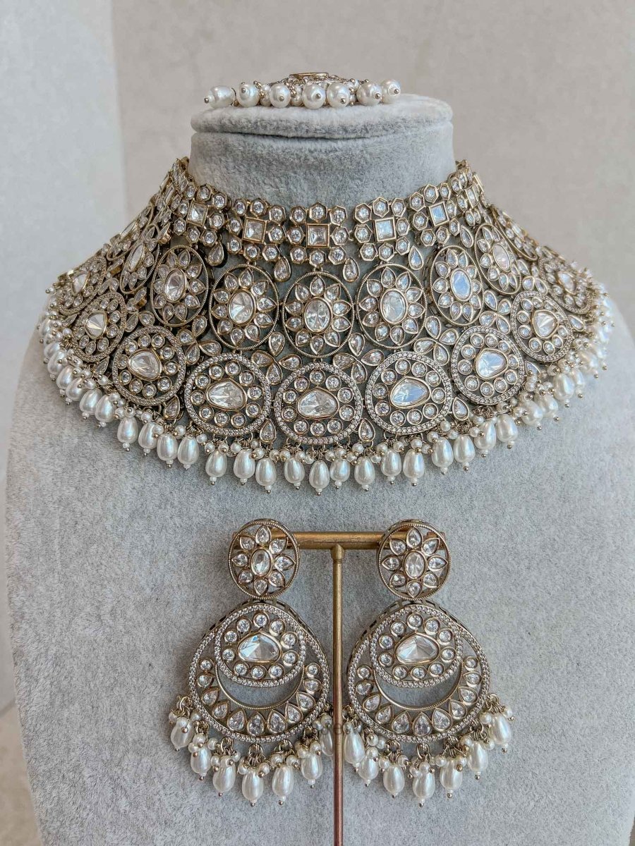 Antique Kundan Bridal Necklace set - SOKORA JEWELSAntique Kundan Bridal Necklace setNECKLACE SETS