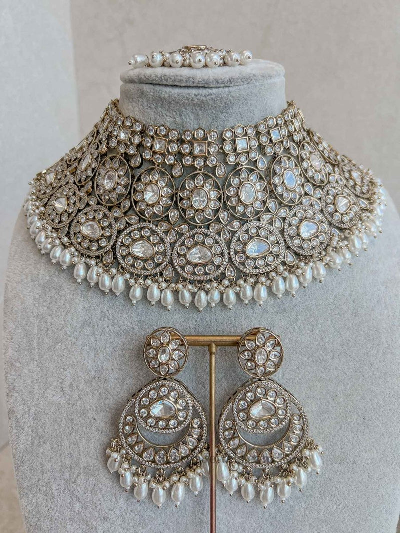 Antique Kundan Bridal Necklace set - SOKORA JEWELSAntique Kundan Bridal Necklace setNECKLACE SETS