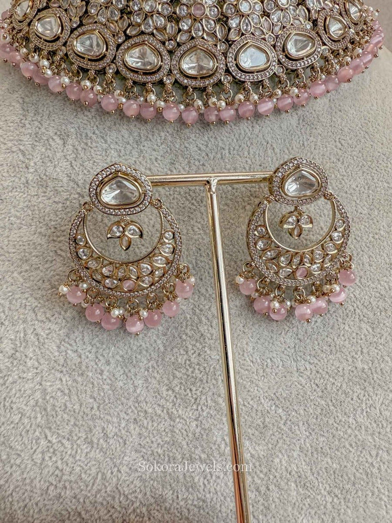 Antique Kundan Bridal Necklace Set - 4 Colours - SOKORA JEWELSAntique Kundan Bridal Necklace Set - 4 ColoursNECKLACE SETS