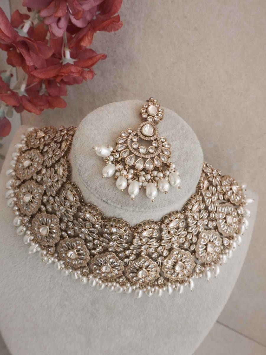 Antique Kundan Bridal Necklace set - SOKORA JEWELSAntique Kundan Bridal Necklace setNECKLACE SETS