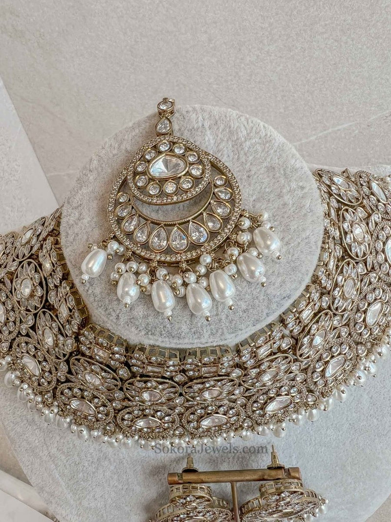 Antique Kundan Bridal Necklace set - SOKORA JEWELSAntique Kundan Bridal Necklace setNECKLACE SETS