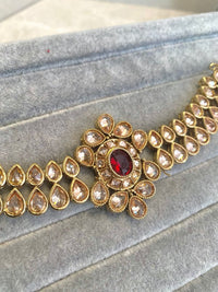 Anttique Gold Bracelet - Maroon - SOKORA JEWELSAnttique Gold Bracelet - Maroon