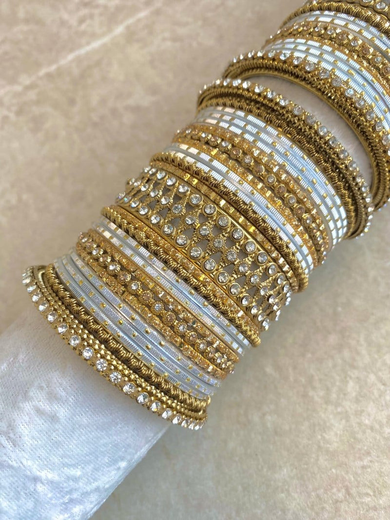 Arabelle Bangle Set - Gold/Silver(Slightly imperfect) - SOKORA JEWELSArabelle Bangle Set - Gold/Silver(Slightly imperfect)BANGLES