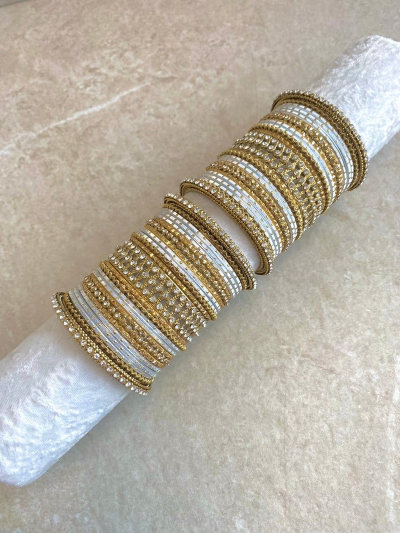 Arabelle Bangle Set - Gold/Silver(Slightly imperfect) - SOKORA JEWELSArabelle Bangle Set - Gold/Silver(Slightly imperfect)BANGLES