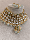 Areli Faux Kundan Necklace Set - Mint - SOKORA JEWELSAreli Faux Kundan Necklace Set - Mint